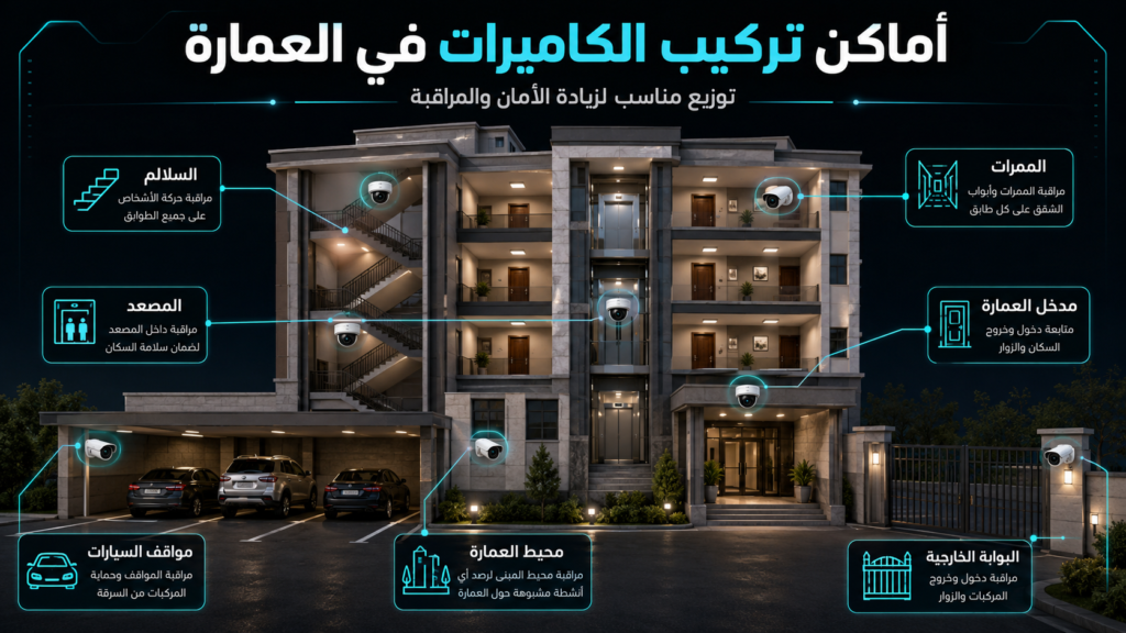 اماكن تركيب الكاميرات في العمارة